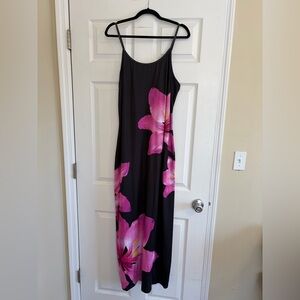 SHEIN Black Maxi Dress with Pink Floral Design